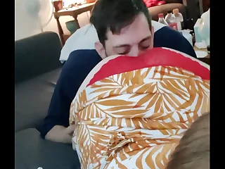 Cheating redhead eaten out from behind