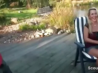 m&period; and StepDaughter Seduce Gardener to Fuck in Threesome