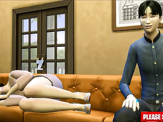 step Son Fucks Korean Big Tits Mommy On The Couch Obeying TV &vert; Korean Mommy And Son Fucking